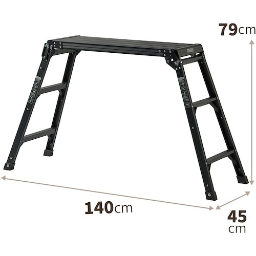 TENMA アルミ作業台3段 ブラック