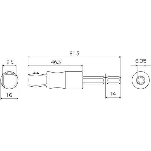 TOP 電動ドリル用強軸フレックスソケットアダプタ