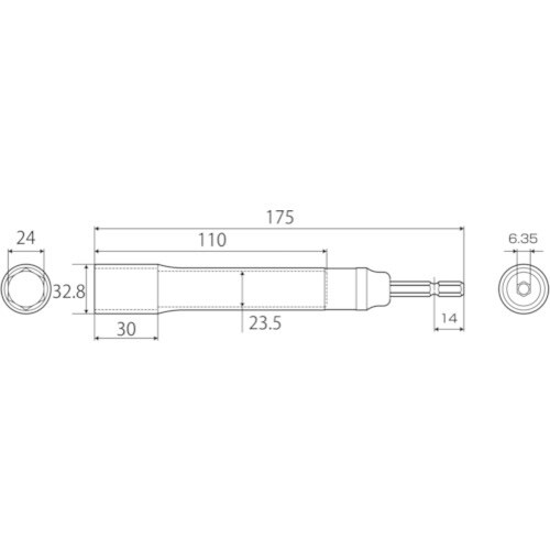 TOP 電動ドリル用強軸ソケットロングタイプ 24