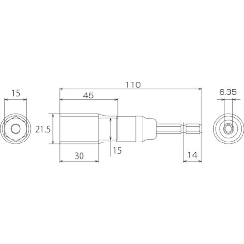 TOP 電動ドリル用強軸ソケット