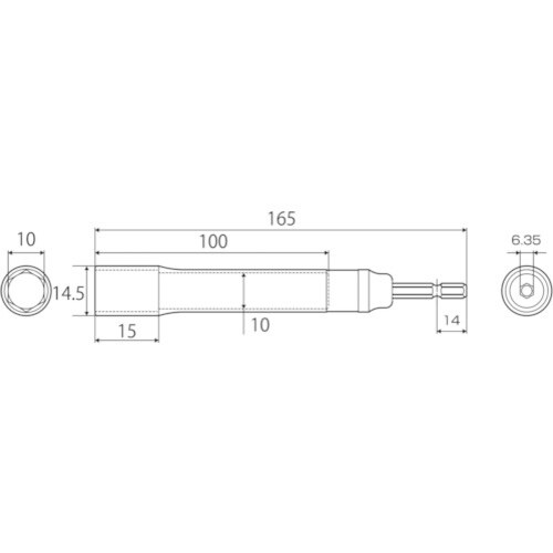 TOP 電動ドリル用強軸ソケットロングタイプ 10