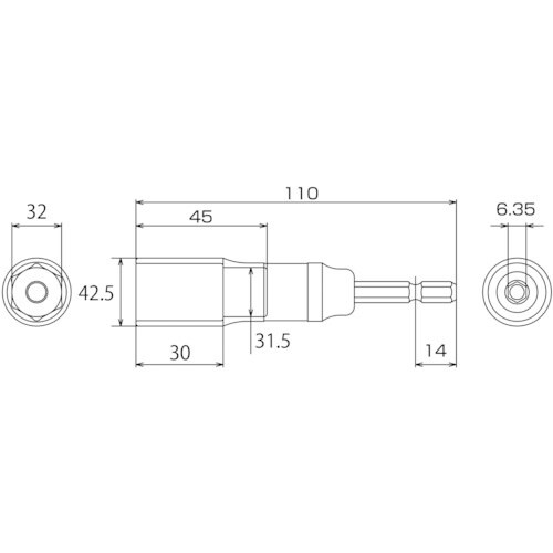 TOP 電動ドリル用強軸ソケット