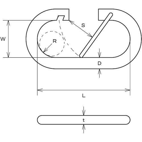 水本 ステンレス パワーO型フック 長さ61mm