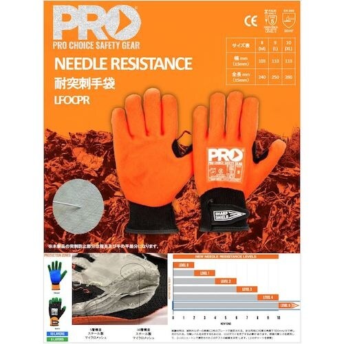 ハラダ 耐突刺手袋 LFOCPR 10(XL)