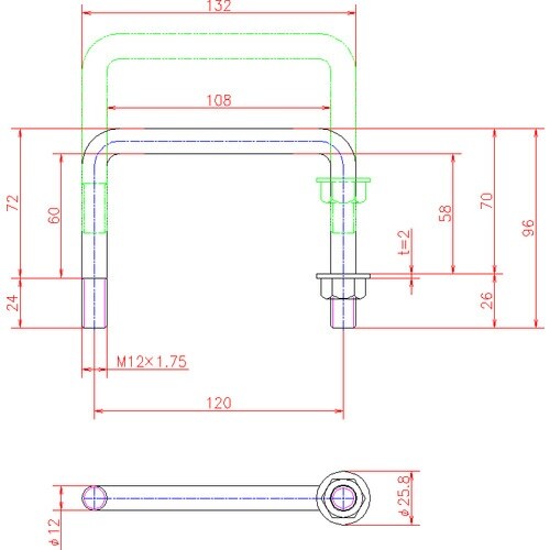 ジョー・プリンス ステンレス丸棒取手(落込タイプ)