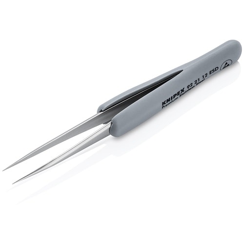 KNIPEX ラバーハンドル付き精密ピンセット 先