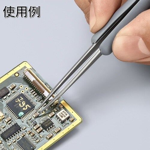 KNIPEX ラバーハンドル付き精密ピンセット 先