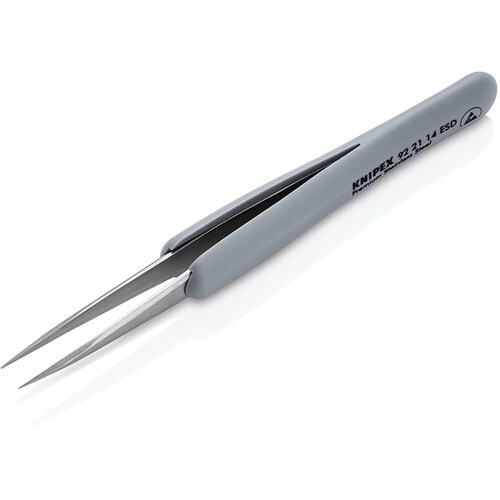 KNIPEX ラバーハンドル付き精密ピンセット 先