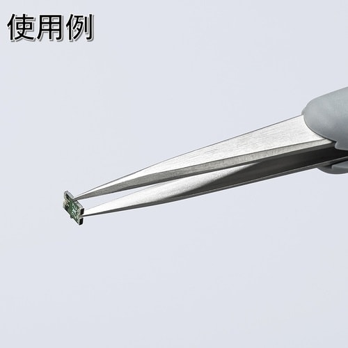 KNIPEX ラバーハンドル付き精密ピンセット 先