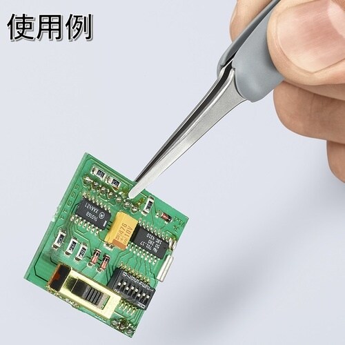 KNIPEX ラバーハンドル付き精密ピンセット 先