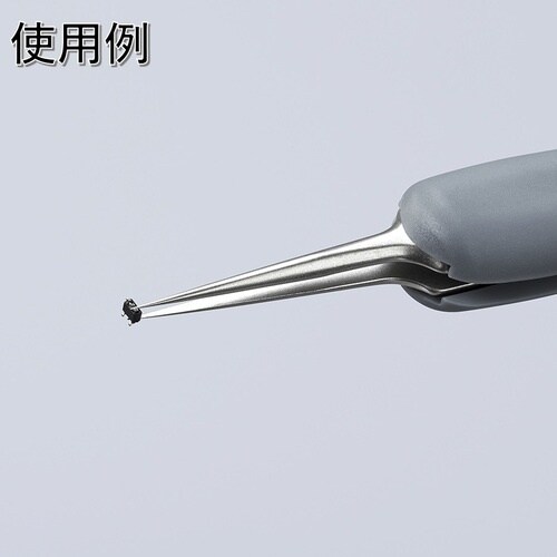KNIPEX ラバーハンドル付き精密ピンセット 先