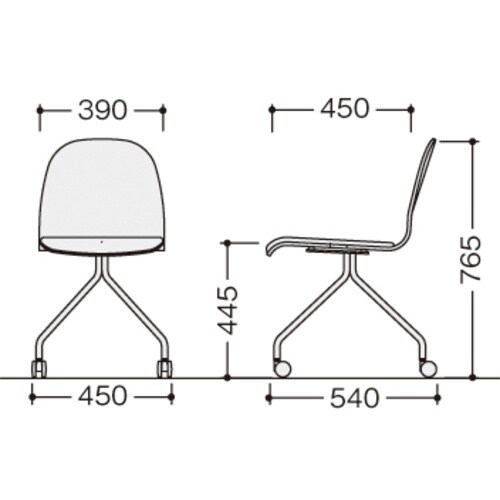 NAIKI ミーティングチェアー(肘無) E460