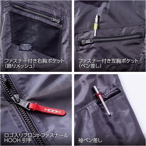 快適ウェア サイドファン半袖ジャケット L ネイビ