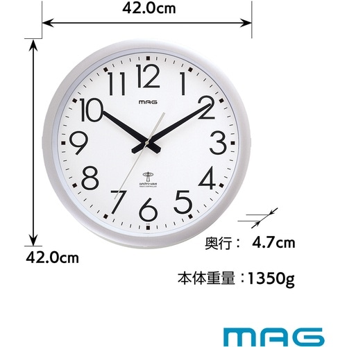 MAG 掛け時計 電波時計 大型 アナログ ウェー