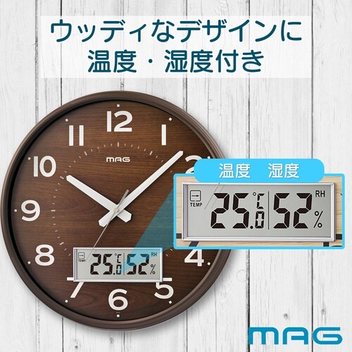 MAG 掛け時計 電波時計 アナログ ゴーフル 温