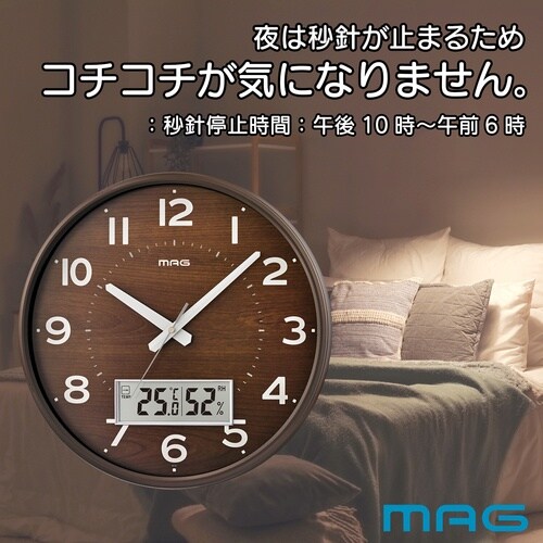 MAG 掛け時計 電波時計 アナログ ゴーフル 温
