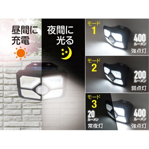 大進 明るさ切替えができるソーラーウォールライト