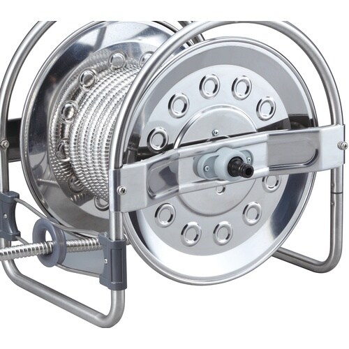 ハタヤ オールステンレス蛇腹ホースリール 15m