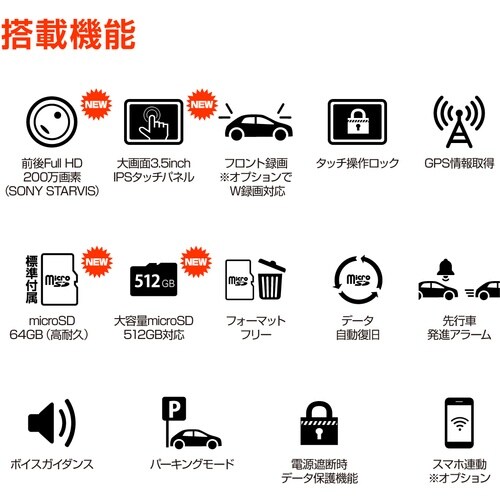 青木製作所 ドライブレコーダー (SD64GB付属