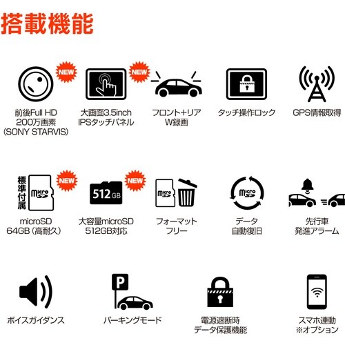 青木製作所 ドライブレコーダー (SD64GB付属