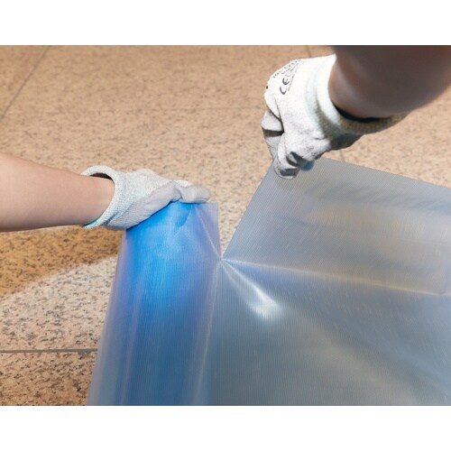 TRUSCO 手で切れる粘着付養生シート 幅100