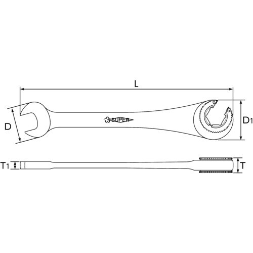 スーパー オープンギアレンチ(ストレートタイプ)L