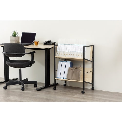 ASKA ファイルワゴン 木製ファイルワゴン2段