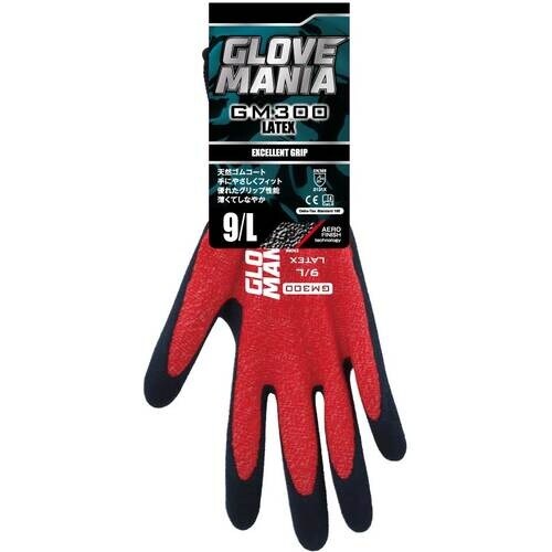 川西 GM300 グローブマニア ラテックス レッ