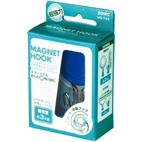 ソニック 超強力マグネットフック 3kgタイプ 白
