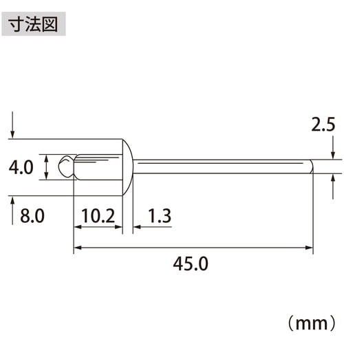 エビ ブラインドリベット(ステンレス/スティール製
