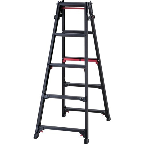 ハセガワ 脚部伸縮脚立 シャガマン ブラック 5段