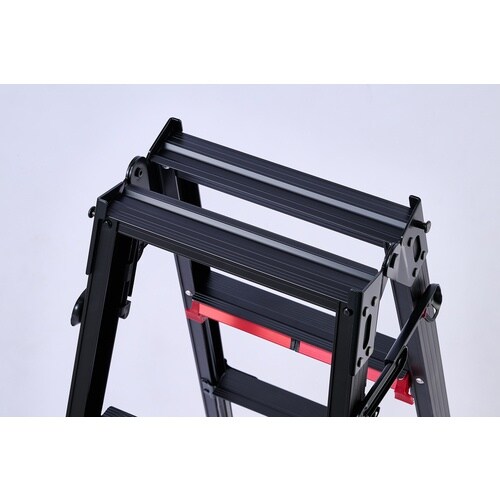 ハセガワ 脚部伸縮脚立 シャガマン ブラック 4段