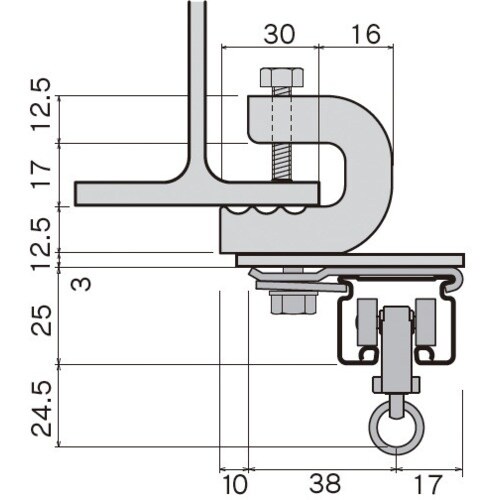 岡田 ブラケット カーテンレール D30クリップ付