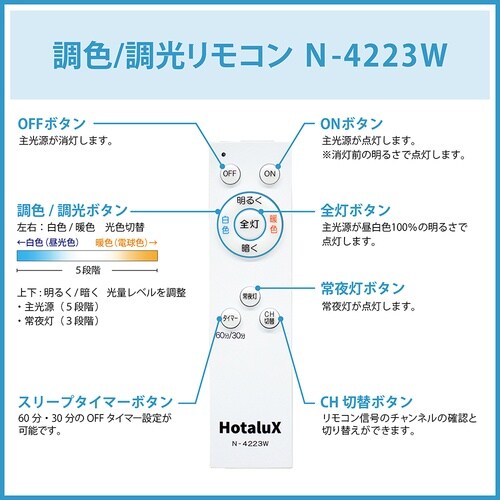 HotaluX LEDシーリングライト 調色/調光