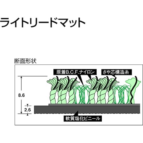 テラモト 屋内マット ライトリードマット グレー