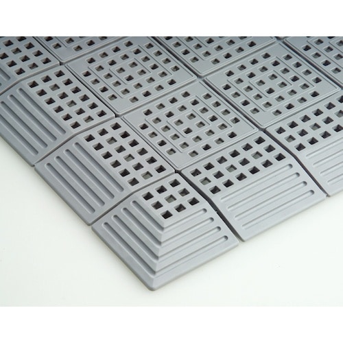 テラモト タッチマット2専用ふち 中ふちオス 灰