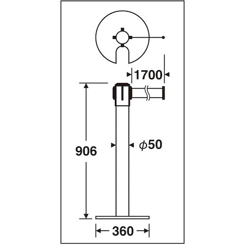 テラモト ベルトパーテーションスタンドD(スチール