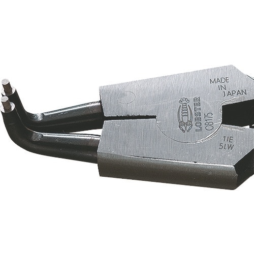 エビ スナップリングプライヤー 軸用・曲爪 全長2