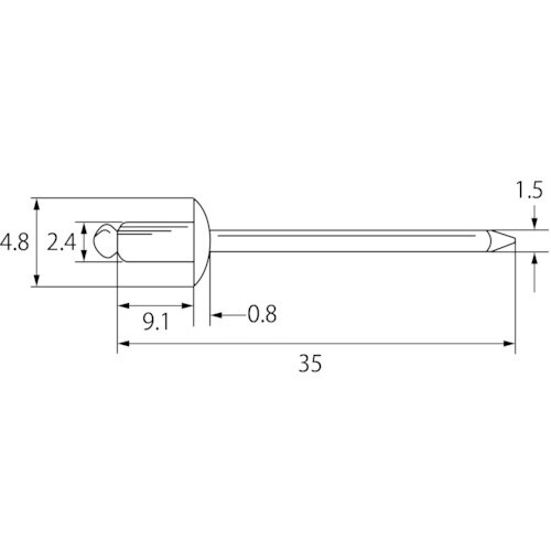 エビ ブラインドリベット(スティール/スティール製