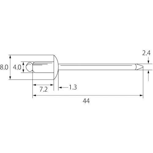 エビ ブラインドリベット(スティール/スティール製