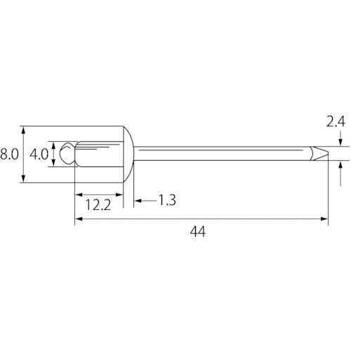 エビ ブラインドリベット(スティール/スティール製