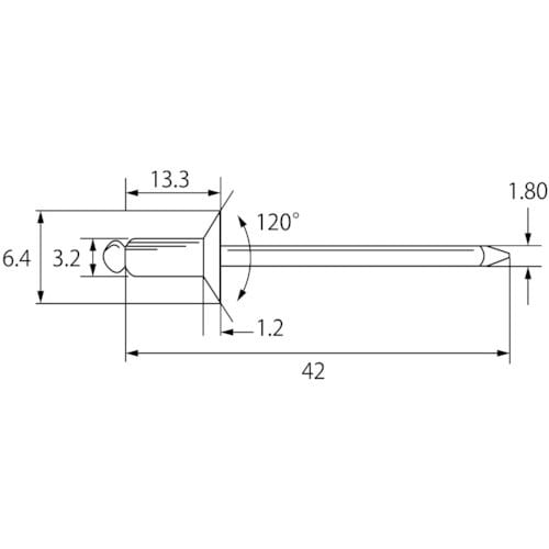 エビ ブラインドリベット・皿頭 エコBOX アルミ