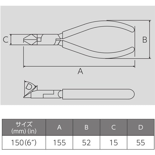 Victor 斜ニッパ(ソフトカバ−付) 全長15