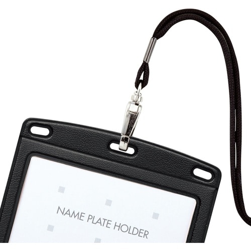 OP 吊り下げ名札 レザー調 1枚 黒