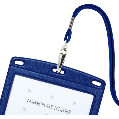 OP 吊り下げ名札 レザー調 1枚 青