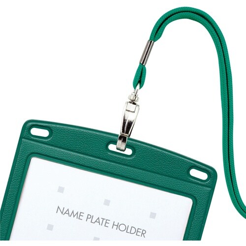 OP 吊り下げ名札 レザー調 1枚 緑