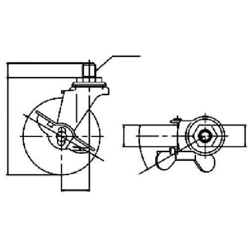 ユーエイ ねじ込み式 自在 キャスター ゴム 車輪