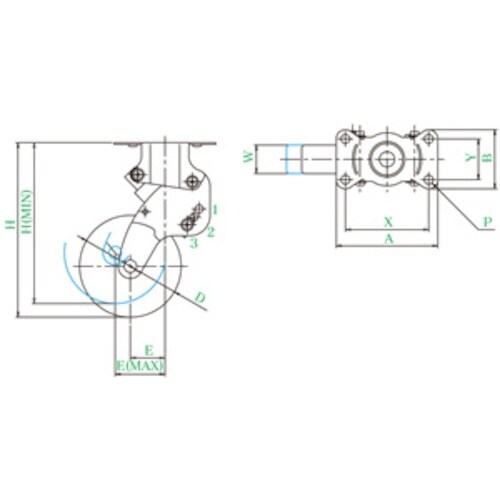 ユーエイ プレート式 固定 クッションキャスター