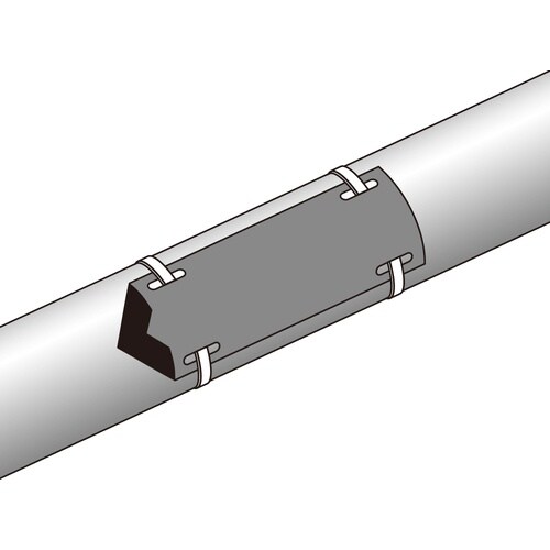 緑十字 配管・流体方向表示板 白(空気関係) 矢0