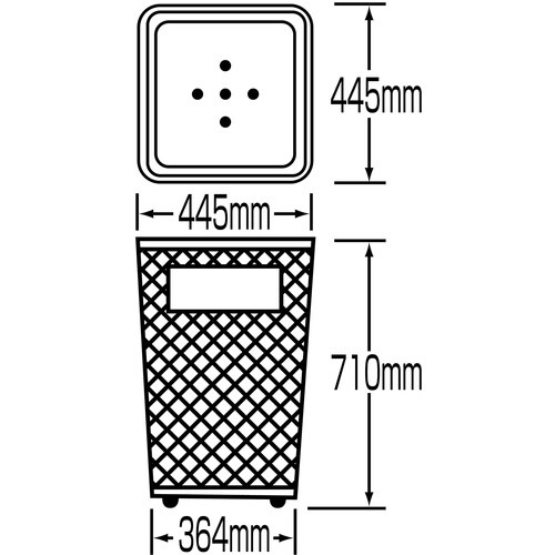 緑十字 屋外用ダストボックス(角型) 黒 DS−1